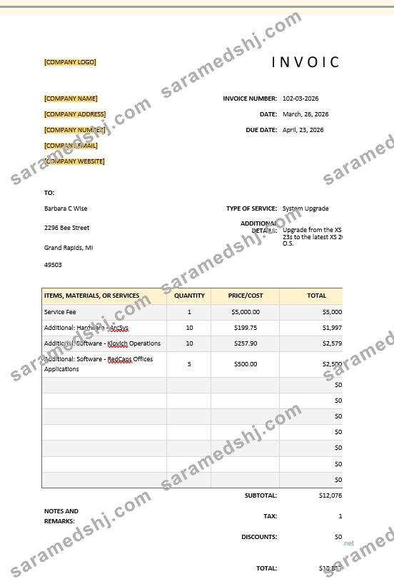 Basic IT Invoice Template